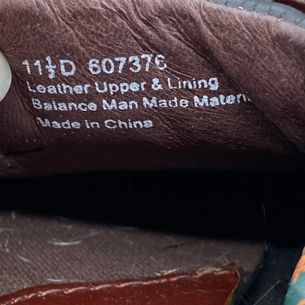 LifeOutdoors Boat Shoes Mens 11.5 D Black Brown Leather Nautical Loafers 607376